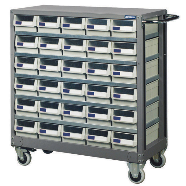 TRADEMASTER - MOBILE PARTS CABINET METAL 30 DRAWERS 880W X 400D X 880H